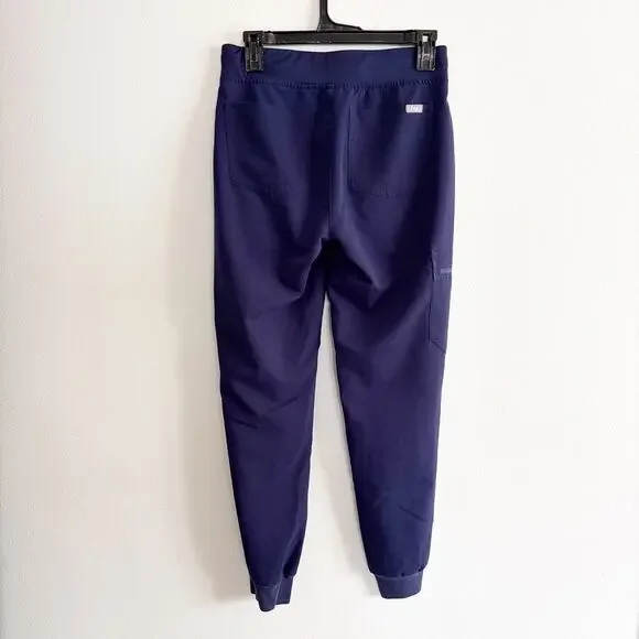 FIGS Zamora Jogger Scrub Pants XS Navy Medical Pants w/Pockets Elastic Waist - Picture 2 of 12
